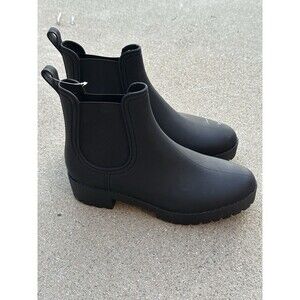 Jeffrey Campbell Black Matte Rain Chelsea Boots Women's Size 10